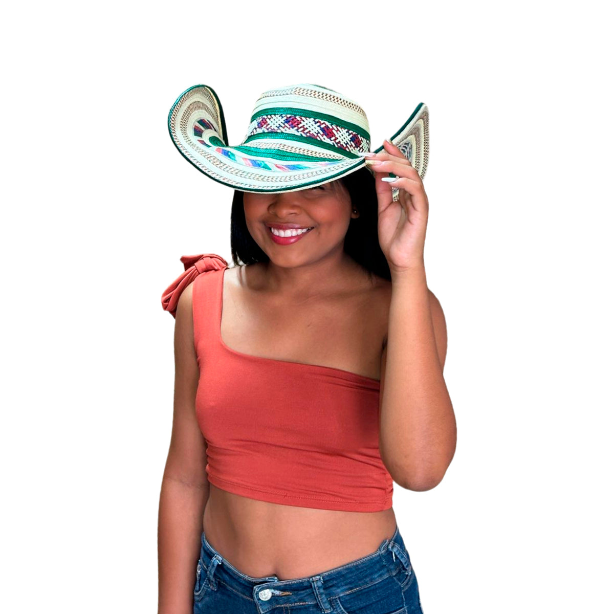 Sombrero 23 Fibras Exclusivo Diseño Verde