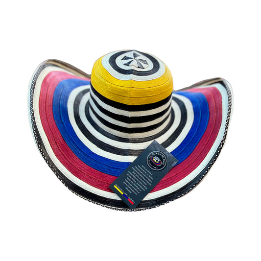 Sombrero 23 Fibras Diseño Cebra Colombiano