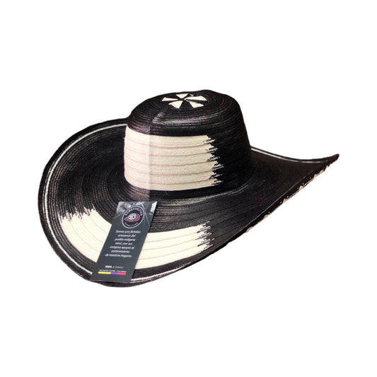 Sombrero 23 Fibras Exclusivo Diseño Negro Beige