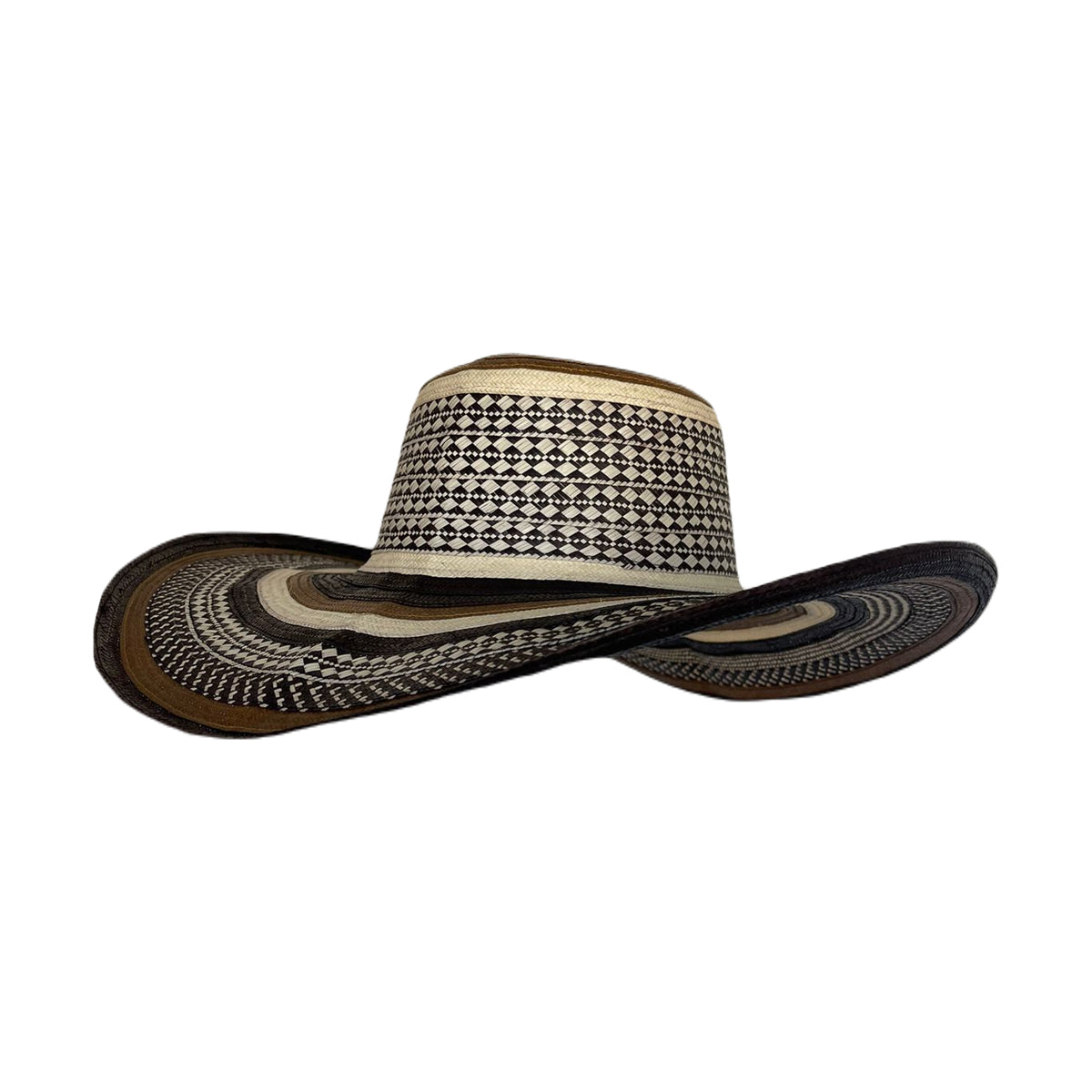 Sombrero 23 Fibras Café Encopadura Bolita