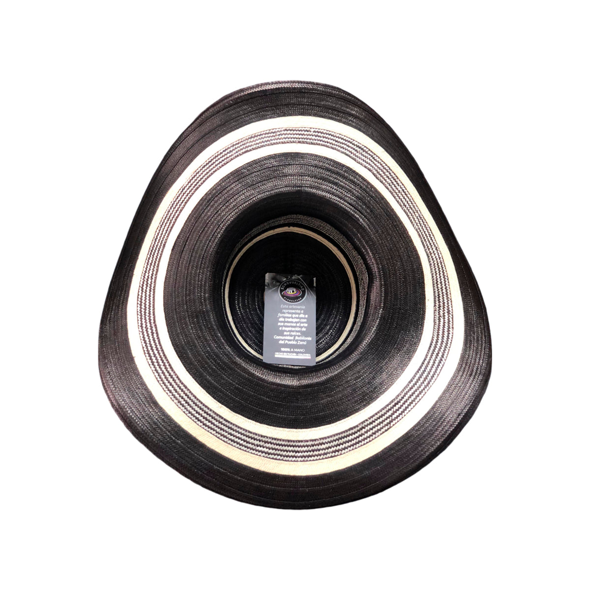 Sombrero 23 Fibras Diseño Negro con Beige Extrafino