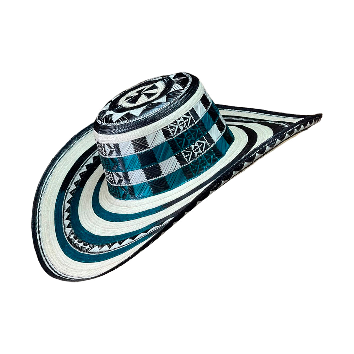 Sombrero 23 Fibras Diseño Tradicional con Verde
