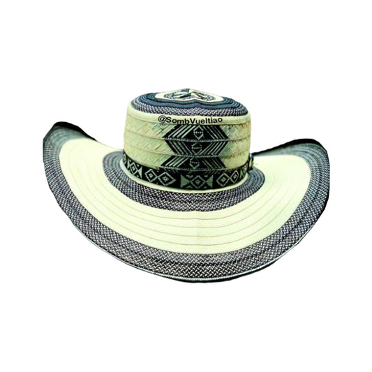 Sombrero 23 Fibras Exclusivo Blanco Y Negro
