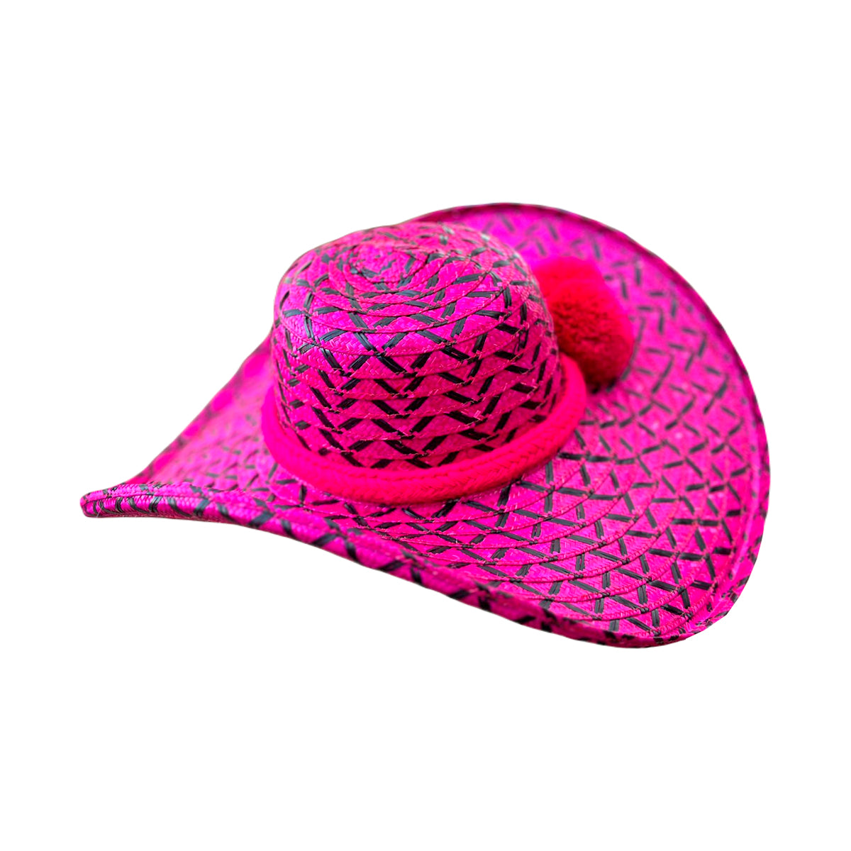 Sombrero Exclusivo con Pompones Fucsia