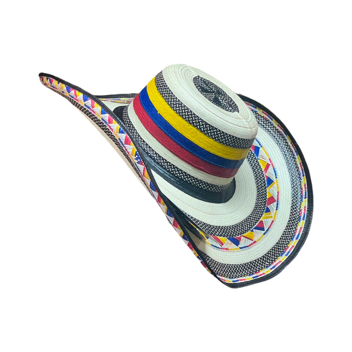 Sombrero 27 Fibras Beige con Franjas Tricolor
