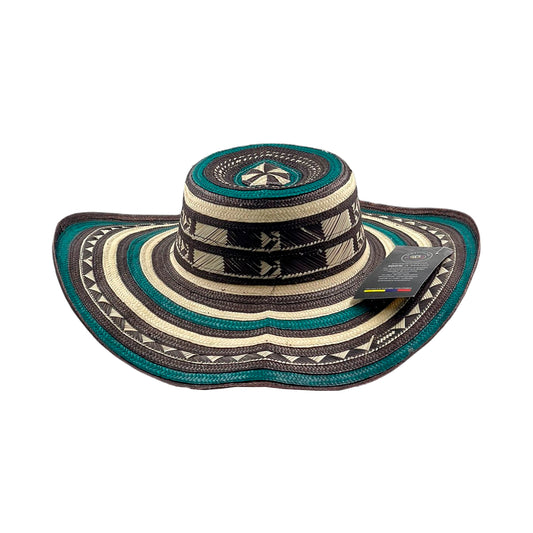 Sombrero 15 Fibras Diseño Tradicional Verde