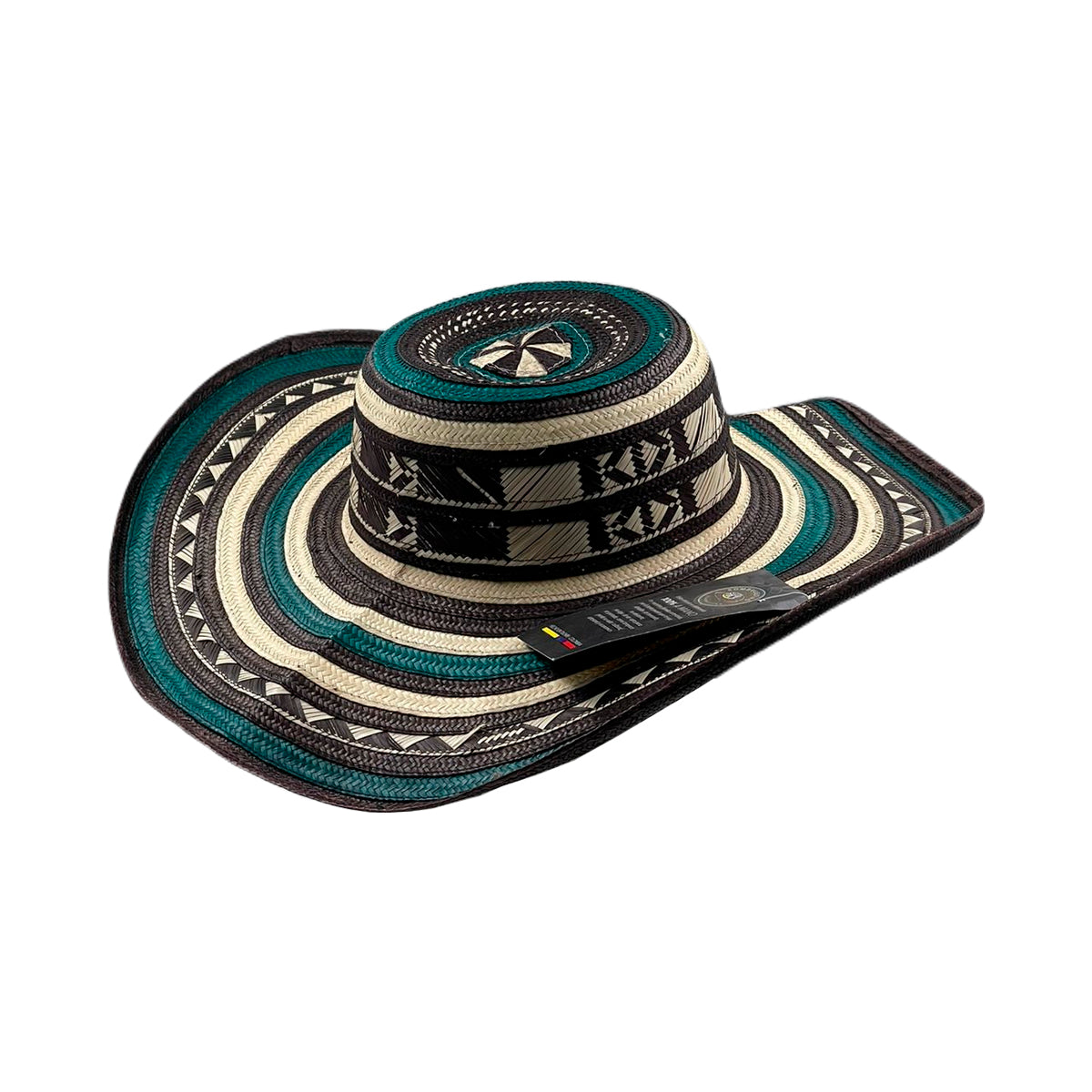 Sombrero 15 Fibras Diseño Tradicional Verde
