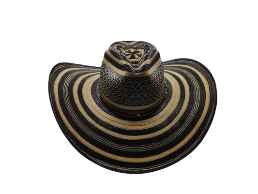 Sombrero 19 Fibras Hormado Diseño Negro