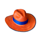 Sombrero Panameño Naranja Exclusivo Cinta Azul