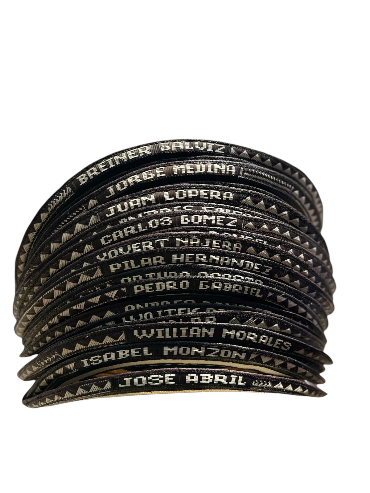 Personalización para Sombrero Vueltiao, Nombre marcado en el ala