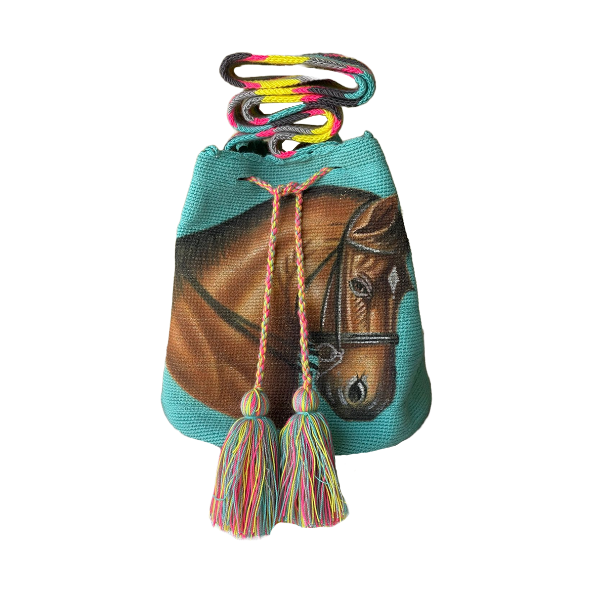 Mochila Exclusiva Azul Diseño Caballo