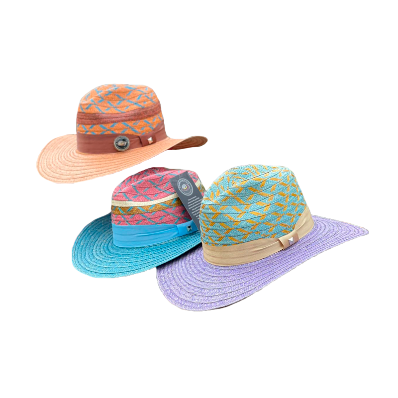 Sombrero Exclusivo Panameño Figuras Azules