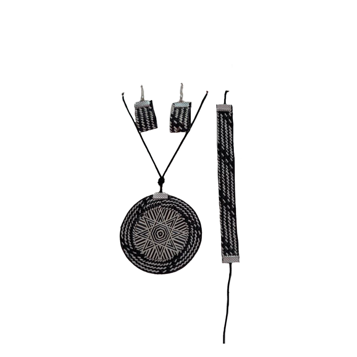 Juego De Accesorios Negro con patron de Estrella