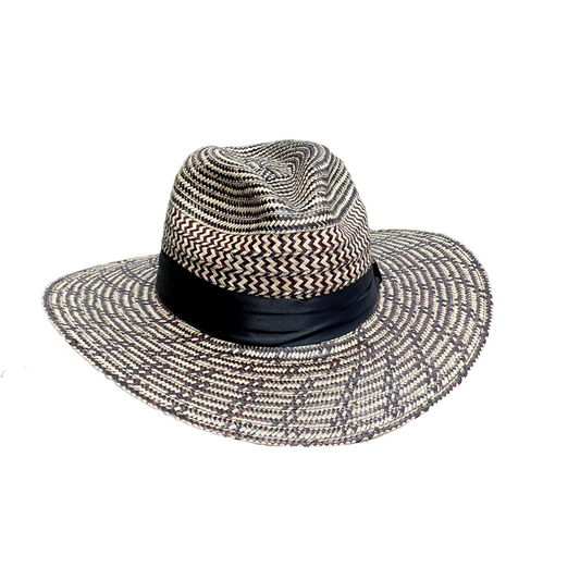 Sombrero Panameño Artesanal Diseño Cinta Negra MY
