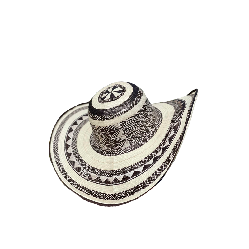 Sombrero 31 Fibras Negro con Blanco