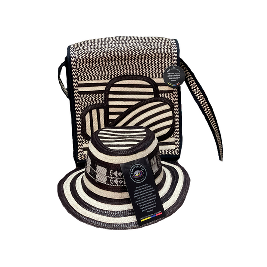 Combo Sombrero Corto + Carriel Diseño Artesanal MY