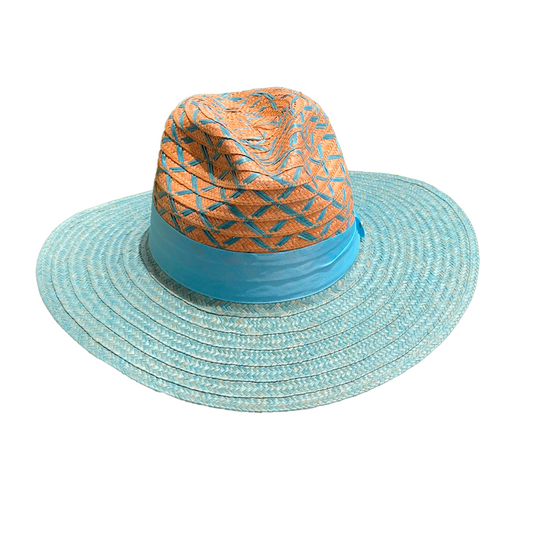 Sombrero Panameño Exclusivo Diseño Ala Azul MY