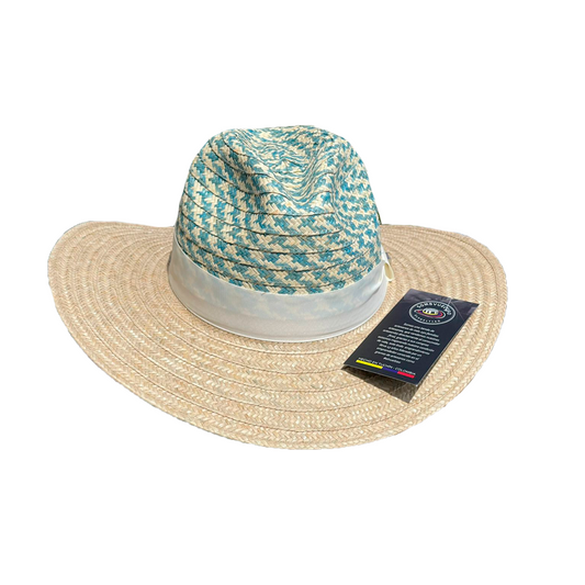 Sombrero Exclusivo Panameño Figuras Azules MY