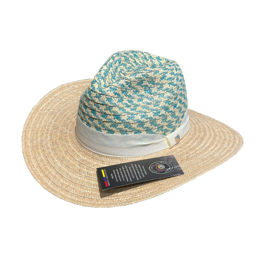 Sombrero Exclusivo Panameño Figuras Azules MY