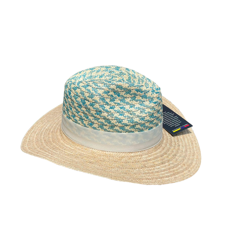 Sombrero Exclusivo Panameño Figuras Azules