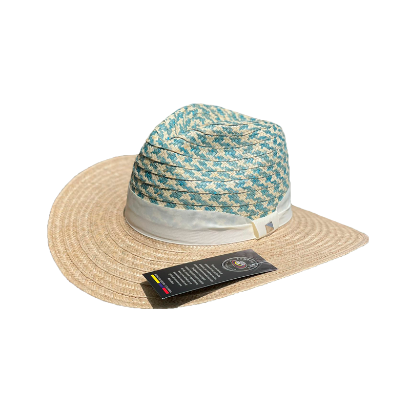 Sombrero Exclusivo Panameño Figuras Azules