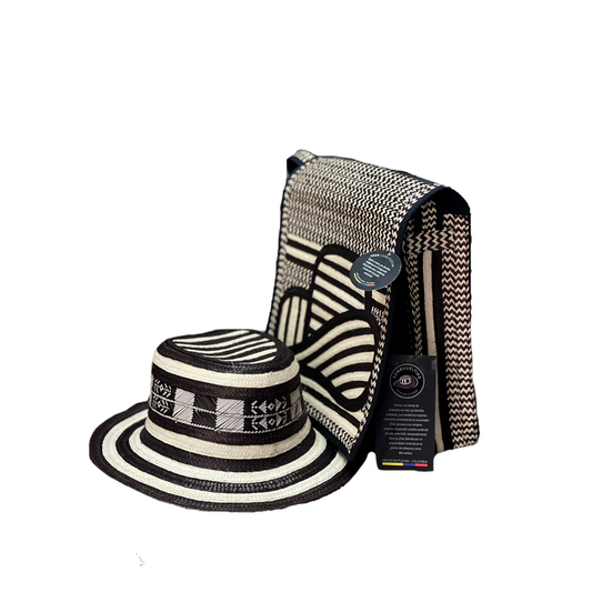 Combo Sombrero Corto + Carriel Diseño Artesanal MY