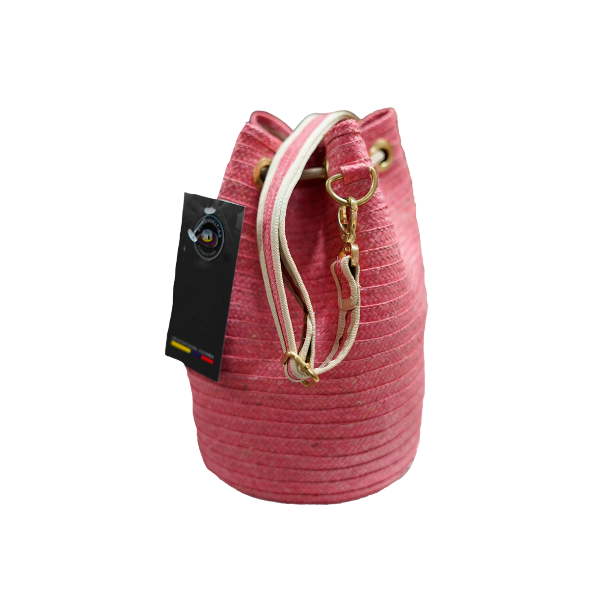 Mochila de Caña Flecha Exclusiva Rosada a Mano
