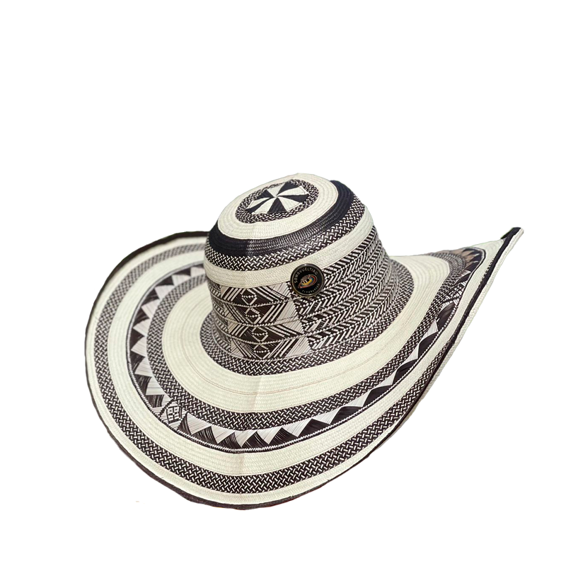 Sombrero 31 Fibras Negro con Blanco