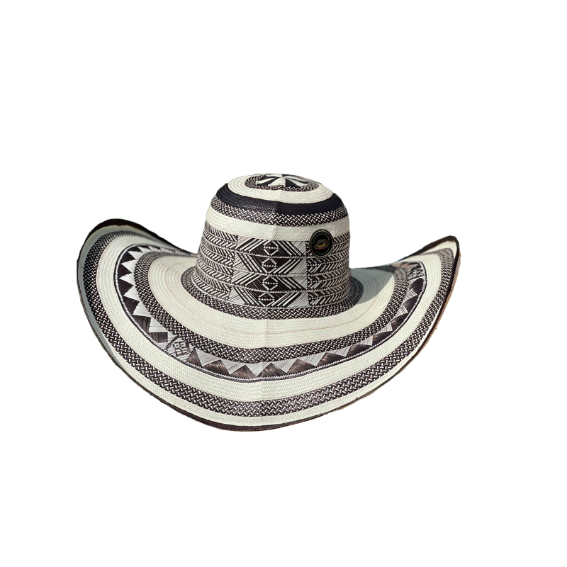 Sombrero 31 Fibras Negro con Blanco