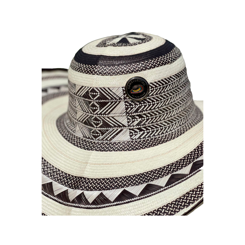 Sombrero 31 Fibras Negro con Blanco