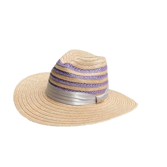 Sombrero Panameño Artesanal Diseño Franjas MY