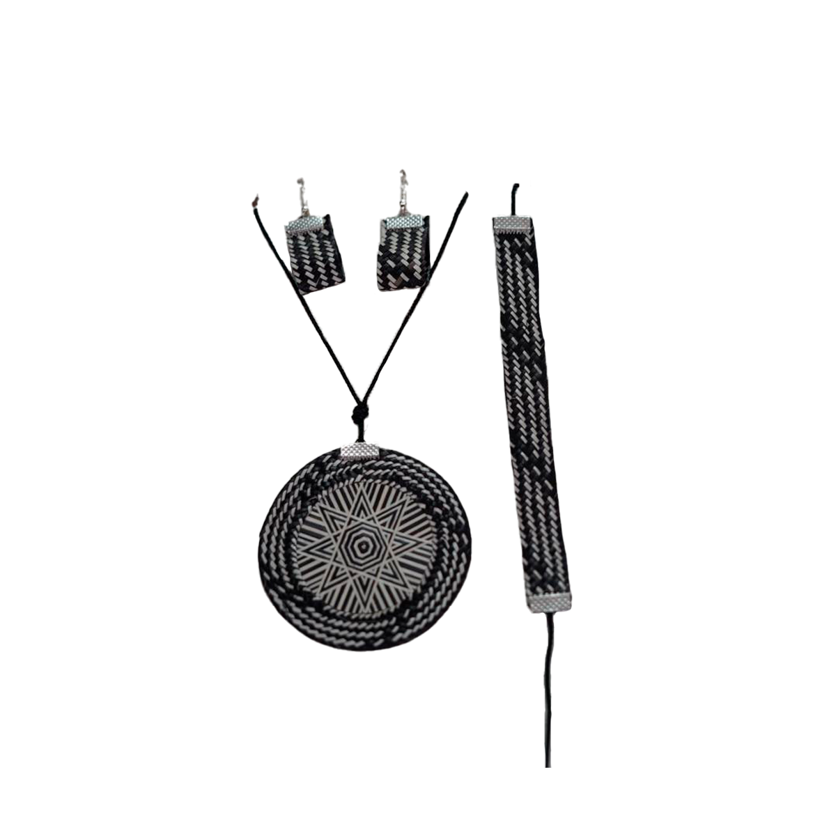 Juego De Accesorios Negro con patron de Estrella