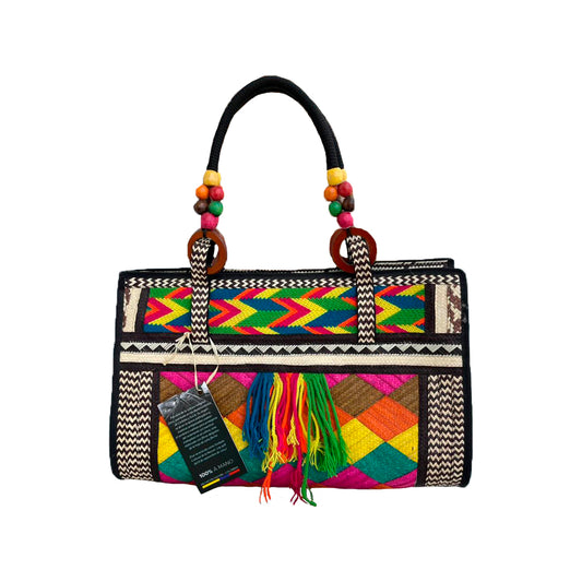 Bolso Caña Flecha Diseño Wayuu Multicolor