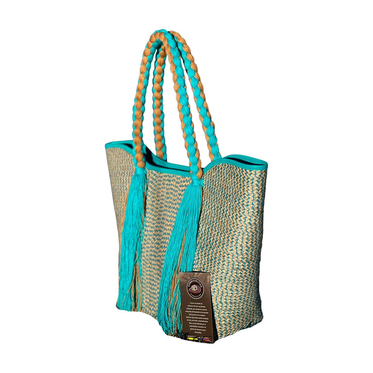 Bolso Exclusivo Fino Asa Hilo Azul