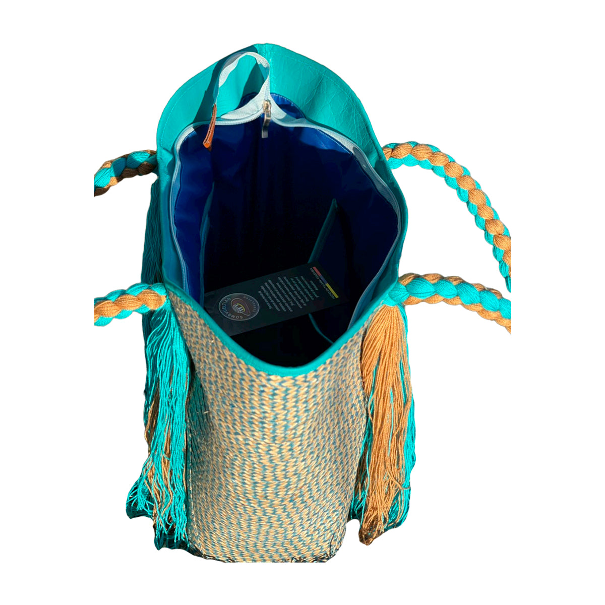 Bolso Exclusivo Fino Asa Hilo Azul