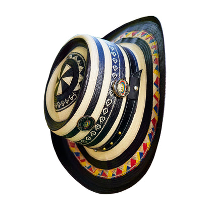 Sombrero Corto 33 Fibras Diseño Pinta Tricolor