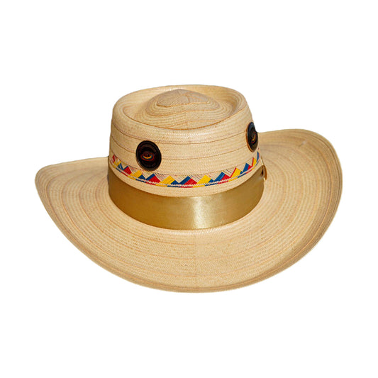Sombrero Corto 27 Fibras Beige Pinta Tricolor