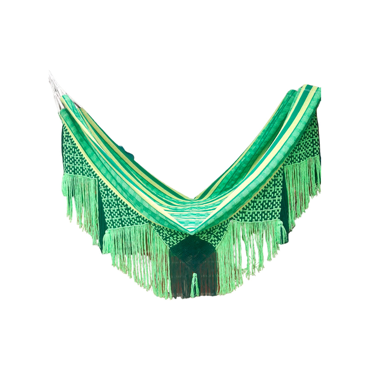 Hamaca Exclusiva Verde con Flecos Fina