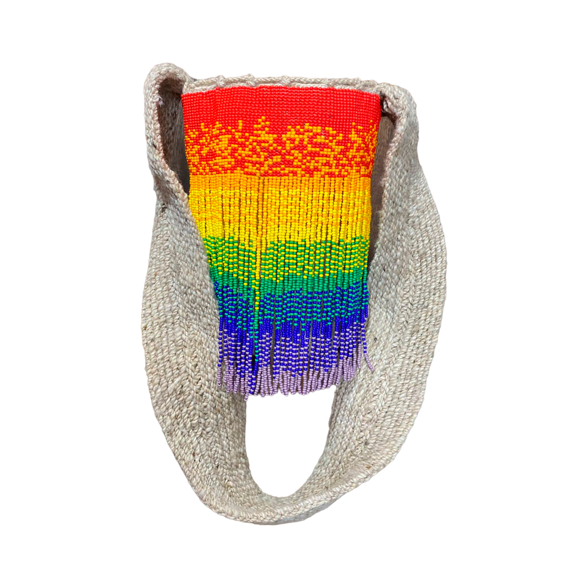 Mochila Multicolor Artesanal Fina a Mano Perlas