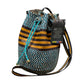 Mochila de caña Flecha Exclusiva de panel azul y rallas amarillas