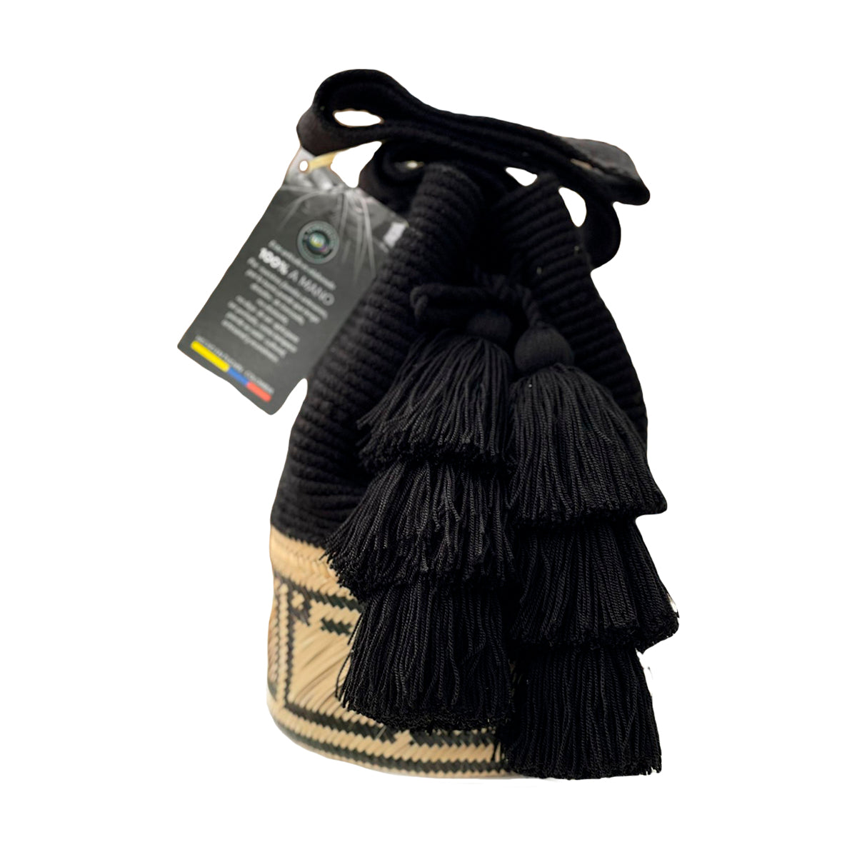 Mochila de Hilo color negro con panel