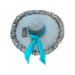 Pava Desflecada Diseño Azul Artesanal a Mano