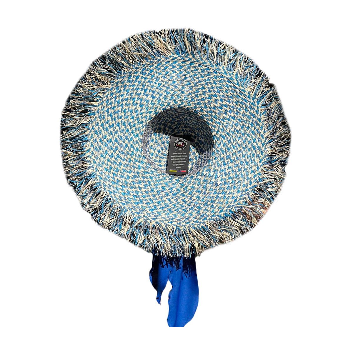 Pava Desflecada Artesanal Azul Fina a Mano