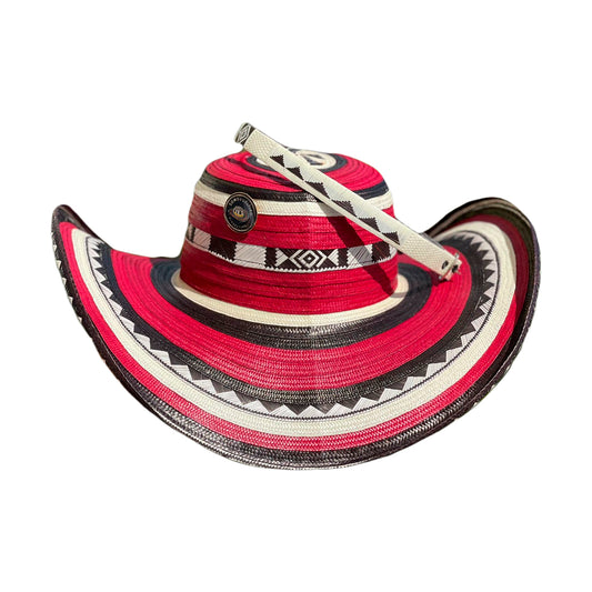 Sombrero 21 Fibras Rojo Exclusivo Caña Flecha