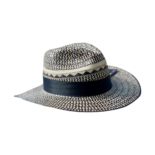 Sombrero Panameño Exclusivo Negro Beige MY