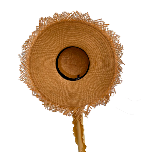 Pava Con Flecos Artesanal Diseño Fino Con Cinta MY