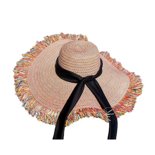 Pava Artesanal Diseño Con Flecos Multicolor MY