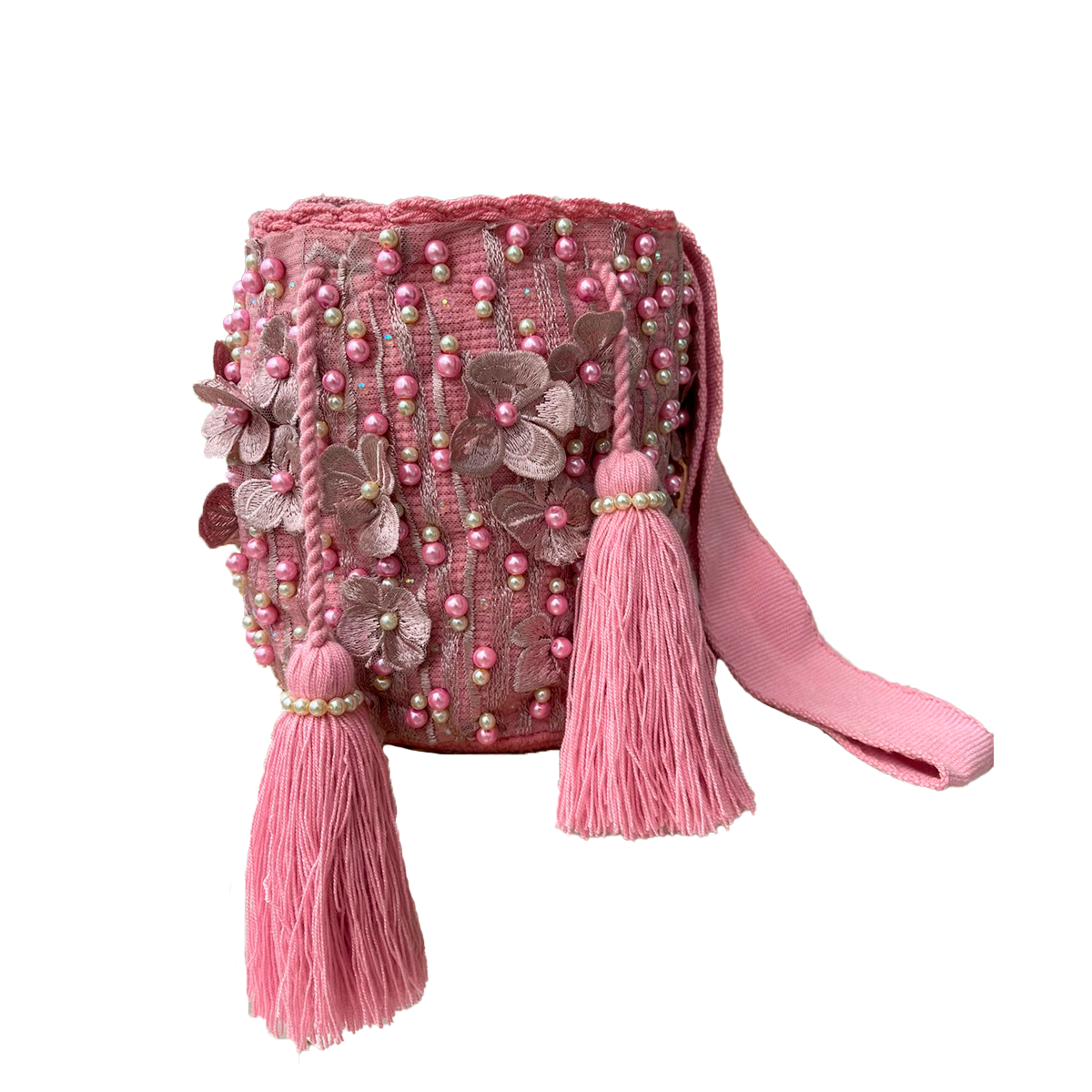 Mochila Exclusiva Recamada Decorada Hojas
