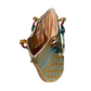 Bolso Caña Flecha Dorado Diseño Azul a Mano