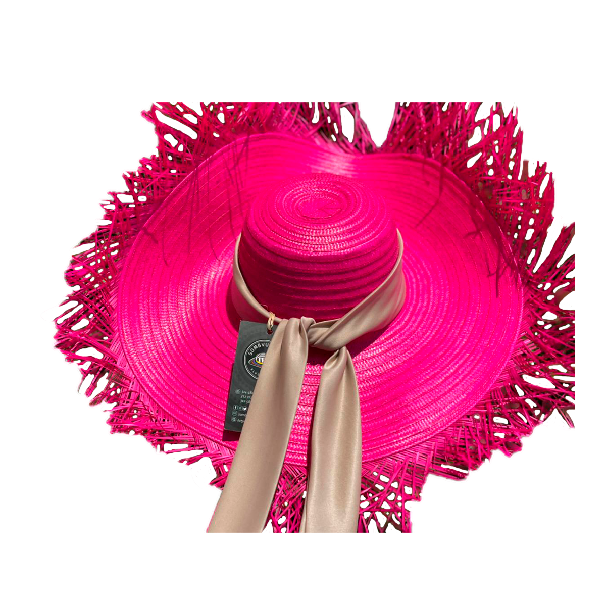 Pava Fucsia Calidad Artesanal Con Flecos A Mano